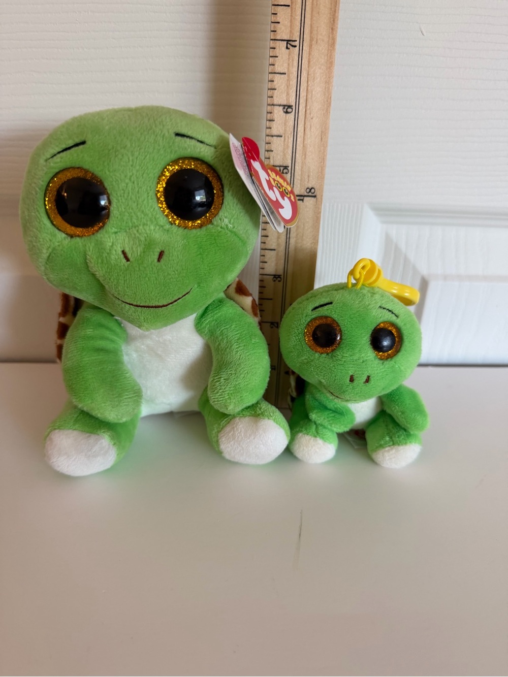 TY Beanie Boos Turbo the Turtle Plush - lot of two. Backpack charm. Keychain